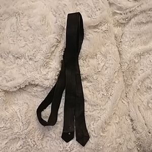 Elegant Vintage Black Leather Necktie